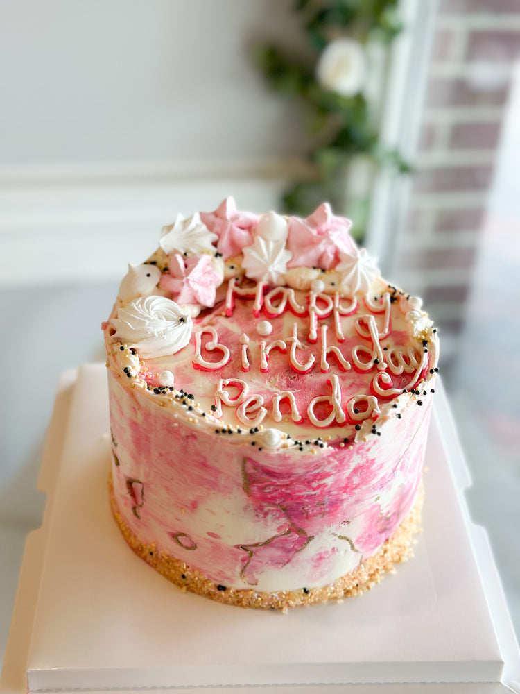 Custom design birthday cake with buttercream decoration