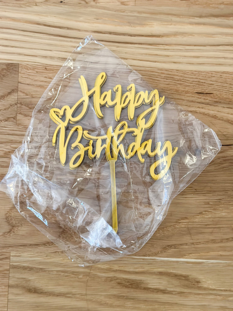 Happy Birthday Cursive Cake Topper