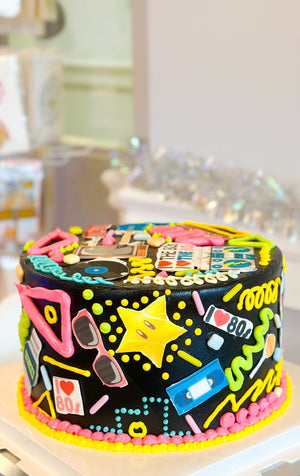 
                  
                    Load image into Gallery viewer, 80&amp;#39;s eighties fun birthday cake
                  
                