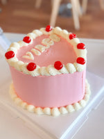 Pink heart shaped cake 