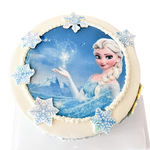 Frozen cake, printed edible image and buttercream